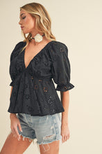 Load image into Gallery viewer, Hazle Eyelet Embroidered Top