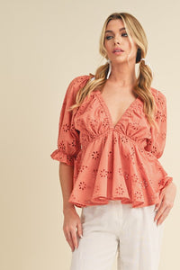 Hazle Eyelet Embroidered Top