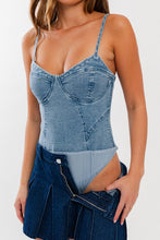 Load image into Gallery viewer, Denim Bustier Bodysuit