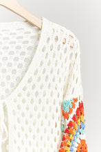 Load image into Gallery viewer, Paxos Tie Front Open Crochet Cardigan