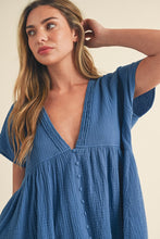 Load image into Gallery viewer, Florise Button Down Linen Babydoll Blouse