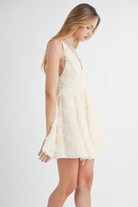 Sierra Tulle Flare Mini Dress - Ivory