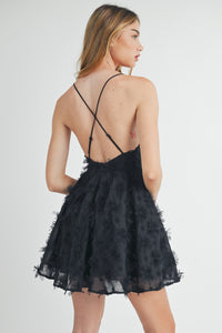 Sierra Tulle Flare Mini Dress - Black