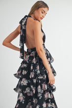 Load image into Gallery viewer, Miranda Halter Ruffle Tier Maxi Dress - Black