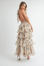 Load image into Gallery viewer, Miranda Halter Ruffle Tier Maxi Dress - Mocha