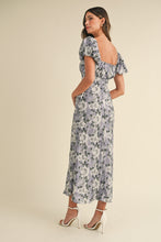 Load image into Gallery viewer, Brielle Puff Sleeve Floral Mermaid Midi Dress - Lavender