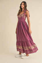 Load image into Gallery viewer, Eliana Embroidered Floral Tiered Maxi Dress - Magenta