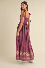 Load image into Gallery viewer, Eliana Embroidered Floral Tiered Maxi Dress - Magenta