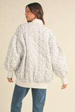 Load image into Gallery viewer, Elsa Oversized Floral Puffer Bomber Jacket