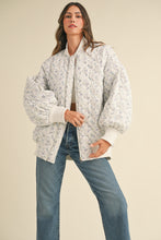 Load image into Gallery viewer, Elsa Oversized Floral Puffer Bomber Jacket