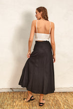 Load image into Gallery viewer, Tailored Linen Blend Maxi Skirt - Black