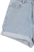 Load image into Gallery viewer, roll up denim shorts