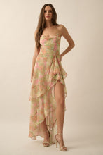 Load image into Gallery viewer, Mara Watercolor Maxi Dress with Criss Cross Back