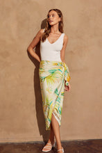 Load image into Gallery viewer, Vacation beach skirt satin floral palm print wrap skirts