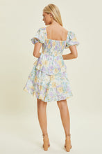 Load image into Gallery viewer, Elise Pastel Watercolor Ruffle Mini Dress