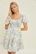Load image into Gallery viewer, Elise Pastel Watercolor Ruffle Mini Dress