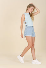 Load image into Gallery viewer, roll up denim shorts