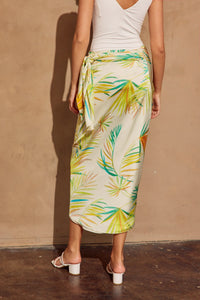 Mallorca Tie Satin Midi Skirt