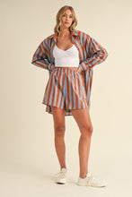 Load image into Gallery viewer, Lizzie Striped Button Down Shirt and Boxer Shorts Set