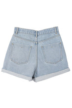 Load image into Gallery viewer, roll up denim shorts