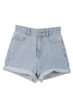 Load image into Gallery viewer, roll up denim shorts