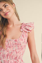 Load image into Gallery viewer, Ariana Ruffle Sleeve Tiered Floral Midi Dress - Pink