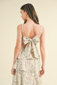 Fiona Tiered Floral Open Back Maxi Dress