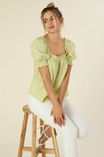 Load image into Gallery viewer, Smocked blouse with puff sleeve