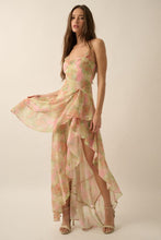 Load image into Gallery viewer, Mara Watercolor Maxi Dress with Criss Cross Back