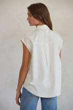 Load image into Gallery viewer, Nicole Sleeveless Tencel Button Down Shirt - Cream