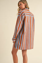 Load image into Gallery viewer, Lizzie Striped Button Down Shirt and Boxer Shorts Set