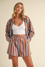 Load image into Gallery viewer, Lizzie Striped Button Down Shirt and Boxer Shorts Set