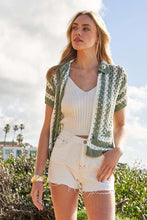 Load image into Gallery viewer, Myranda Open Crochet Collared Shirt