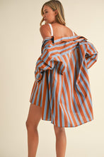 Load image into Gallery viewer, Lizzie Striped Button Down Shirt and Boxer Shorts Set