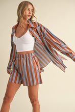 Load image into Gallery viewer, Lizzie Striped Button Down Shirt and Boxer Shorts Set