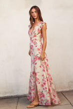 Load image into Gallery viewer, Janine Plunging V Neck Floral Maxi Dress