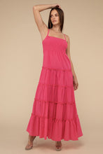 Load image into Gallery viewer, Woven Smocked Top Tiered Cami Maxi Dress