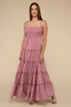 Load image into Gallery viewer, Woven Smocked Top Tiered Cami Maxi Dress