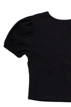 Load image into Gallery viewer, Shirred V neck top with puff sleeves