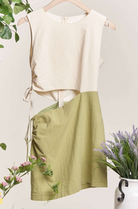 Soleil Linen Color Block Mini Dress