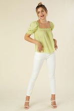 Load image into Gallery viewer, Smocked blouse with puff sleeve