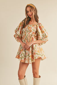 Faye Floral Ruched Mini Dress