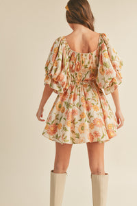 Faye Floral Ruched Mini Dress